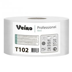 Туалетная бумага в рулонах Veiro Q2 Basic 1-слойная 12 рулонов по 200 метров