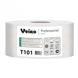 Туалетная бумага в рулонах Veiro Q1 Basic T101 1-слойная 6 рулонов по 450 метров