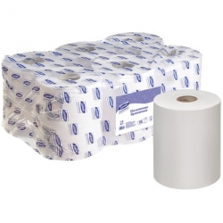 Полотенца бумажные в рулонах Luscan Professional 1-слойные 6 рулонов по 300 метров (с перфорацией)