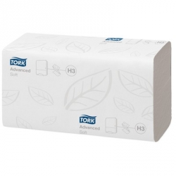 Полотенца бумажные листовые Tork Advanced H3 290184 ZZ-сложения 2-слойные 20 пачек по 200 листов