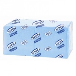 Салфетки бумажные Luscan Profi Pack 1-слойные (24x24 см, пастель, голубые, 400 штук в упаковке)