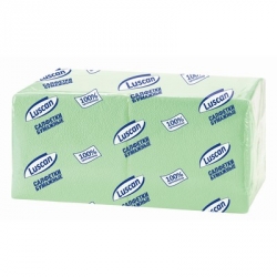 Салфетки бумажные Luscan Profi Pack 1-слойные (24x24 см, пастель, салатовые, 400 штук в упаковке)