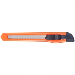 Нож канцелярский с фиксатором (9 мм), оранжевый