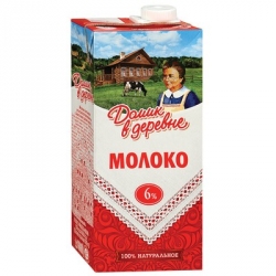Молоко Домик в деревне ультрапастеризованное 6% 950 г
