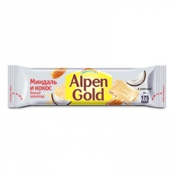 Шоколад Alpen Gold белый с миндалем 40шт*32г