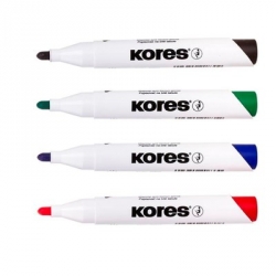 Набор маркеров для досок Kores 20863 с губкой, 1 мм, 4 шт.