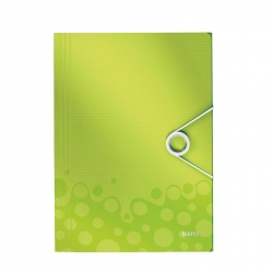 Папка-короб на резинках Leitz Wow А4 пластиковая зеленая (0.7 мм, до 150 листов)