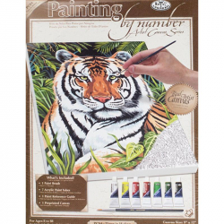 Картина Тигр по номерам 220х300х15 мм 7 цветов с кистью