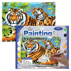Раскраска по номерам Семья тигров 28x39 см
