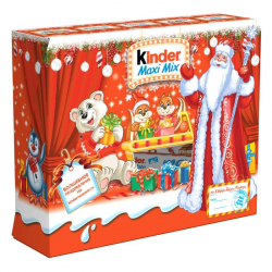 Новогодний сладкий набор Kinder Maxi Mix в картонной упаковке 223 г
