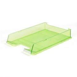 Лоток для бумаг горизонтальный Han с индексным окном прозрачный зеленый