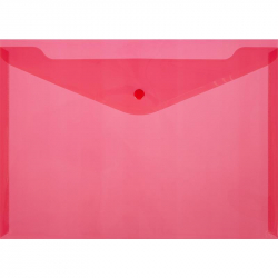 Папка-конверт на кнопке А4 красная 0.18 мм (10 штук в упаковке)