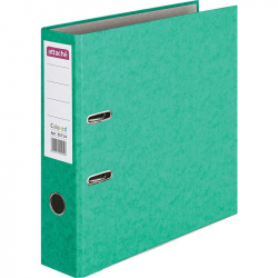 Папка-регистратор с арочным механизмом Attache Colored (75мм, зеленая, 50шт/уп) 