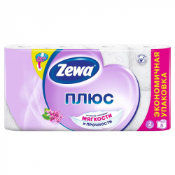 Бумага туалетная Zewa Plus 2-слойная белая (8 рулонов в упаковке)