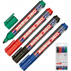 Набор маркеров для досок Edding E-360, 4 цвета 
