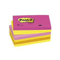 Бумага для заметок 3M Post-it 655-TF (теплая неоновая радуга, 76 -127мм, 6 блоков по 100 листов) 