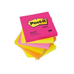 Бумага для заметок 3M Post-it 654-TF (теплая неоновая радуга, 76 -76мм, 6 блоков по 100 листов) 