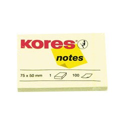 Бумага для заметок Kores (желтая, 75 -50мм, 100 листов) 