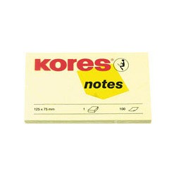 Бумага для заметок Kores (желтая, 125 -75мм, 100 листов) 