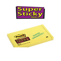 Бумага для заметок 3M Post-it Super Sticky (ярко-желтая, 76х127мм, 90 листов) 