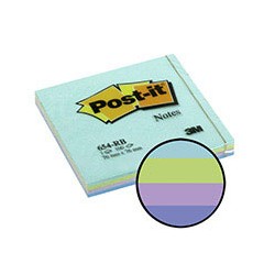 Бумага для заметок 3M Post-it 654-RB (акварельная радуга, 76 -76мм, 100 листов) 