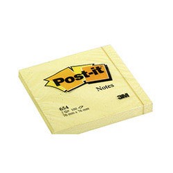 Бумага для заметок 3M Post-it 654 (желтая, 76x76мм, 100 листов) 