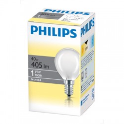 Лампа накаливания Philips, шарик, матовая, 40Вт, цоколь E14 