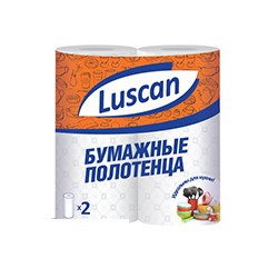 Полотенца бумажные Luscan (2-слойные, с тиснением, 2рул/уп) 