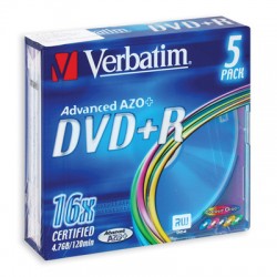 Носители информации Verbatim DVD+R Color43556