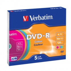 Носители информации Verbatim DVD-R Color43557