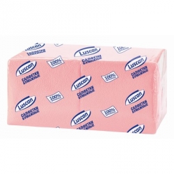 Салфетки бумажные Luscan Profi Pack 1-слойные (24x24 см, пастель, розовые, 400 штук в упаковке)