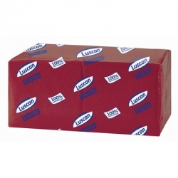 Салфетки бумажные Luscan Profi Pack 1-слойные (24x24 см, бордовые, 400 штук в упаковке)