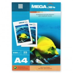 Бумага для струйной печати MEGA Jet (матовая, А4, 230г/м2, 25 листов) 