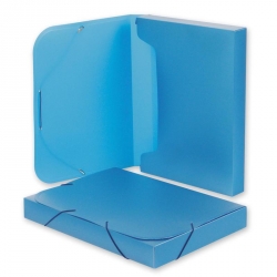 Папка-короб на резинках Attache А4 пластиковая синяя (0.45 мм, до 250 листов)