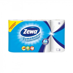 Полотенца бумажные Zewa (белые, с тиснением, 2-слойные, 4шт./уп.) 