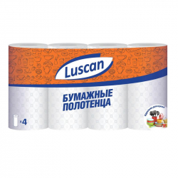 Полотенца бумажные Luscan (2-слойные, с тиснением, 4рул/уп) 