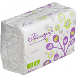 Салфетки косметические Flowerway 2-слойные белые (200 штук в упаковке)